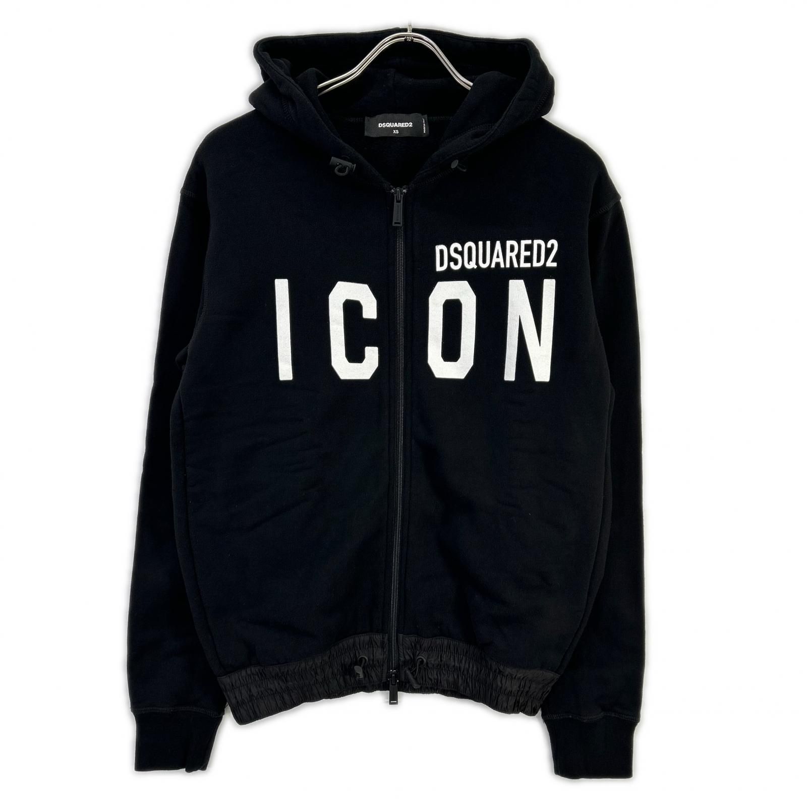 DSQUARED2 ディースクエアード S79HG0004 ブラック ICON ジップアップ 