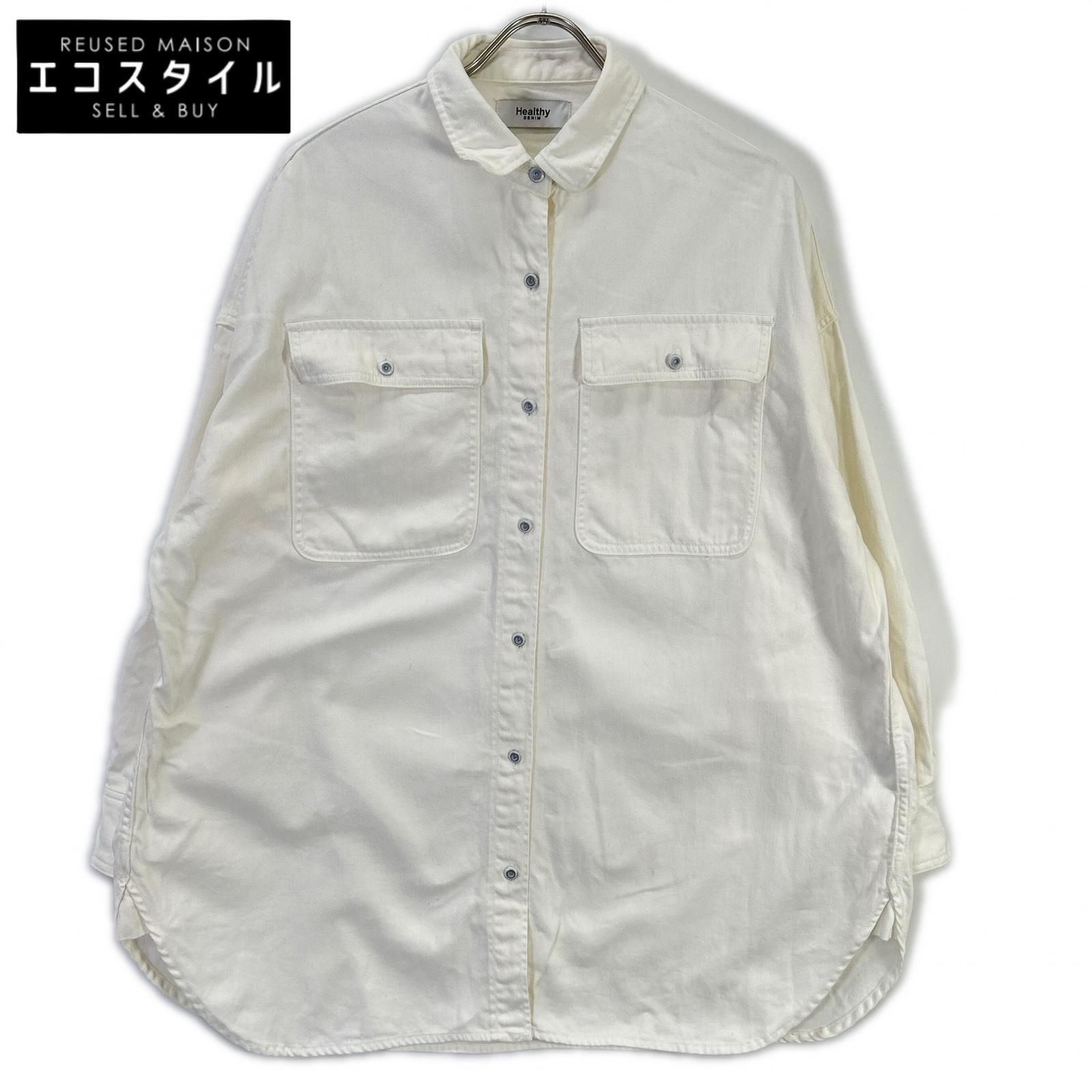 Healthy Denim　ヘルシーデニム　SLOBE別注 H329620I ホワイト コットン Almond スーパービッグデニムシャツ　1