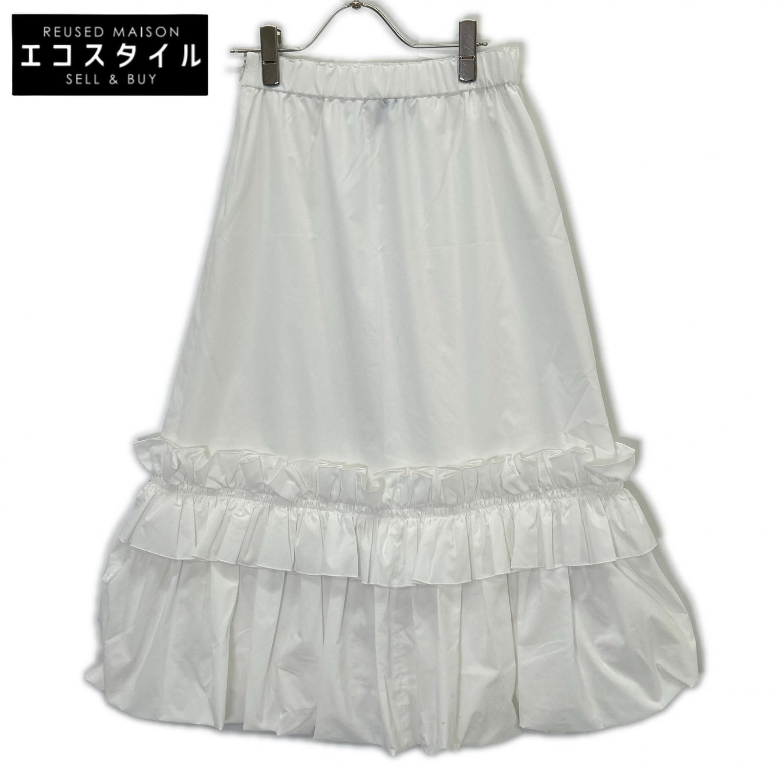 UNITED ARROWS ユナイテッドアローズ 1524-162-5194 ホワイト ボリュームティアードスカート 36