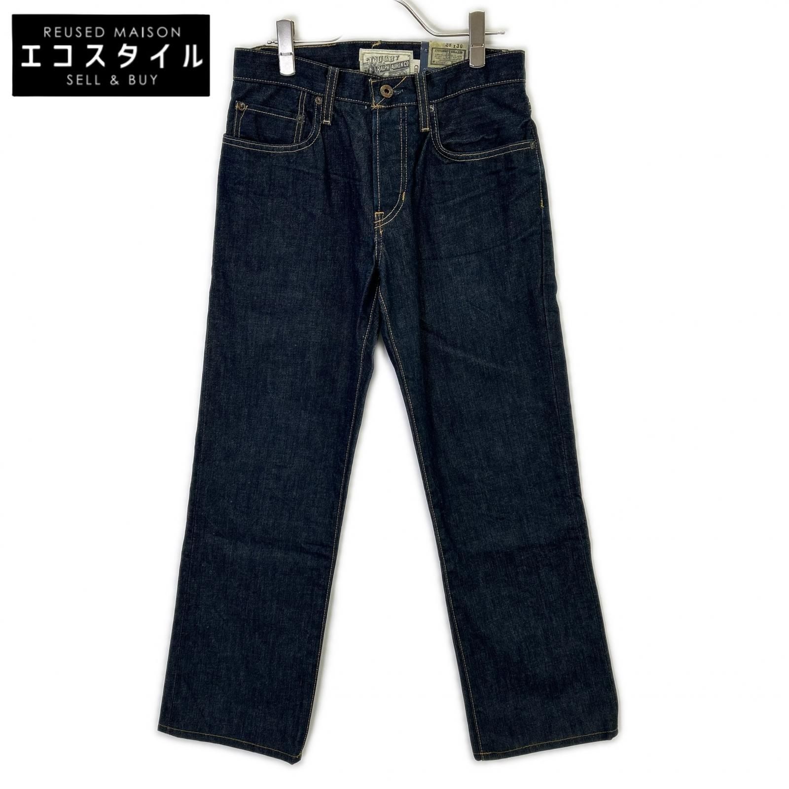 Ralph Lauren Rugby　ラルフローレンラグビー　022984 インディゴ リジッド ボタンフライ ストレートデニムパンツ　W28 L30