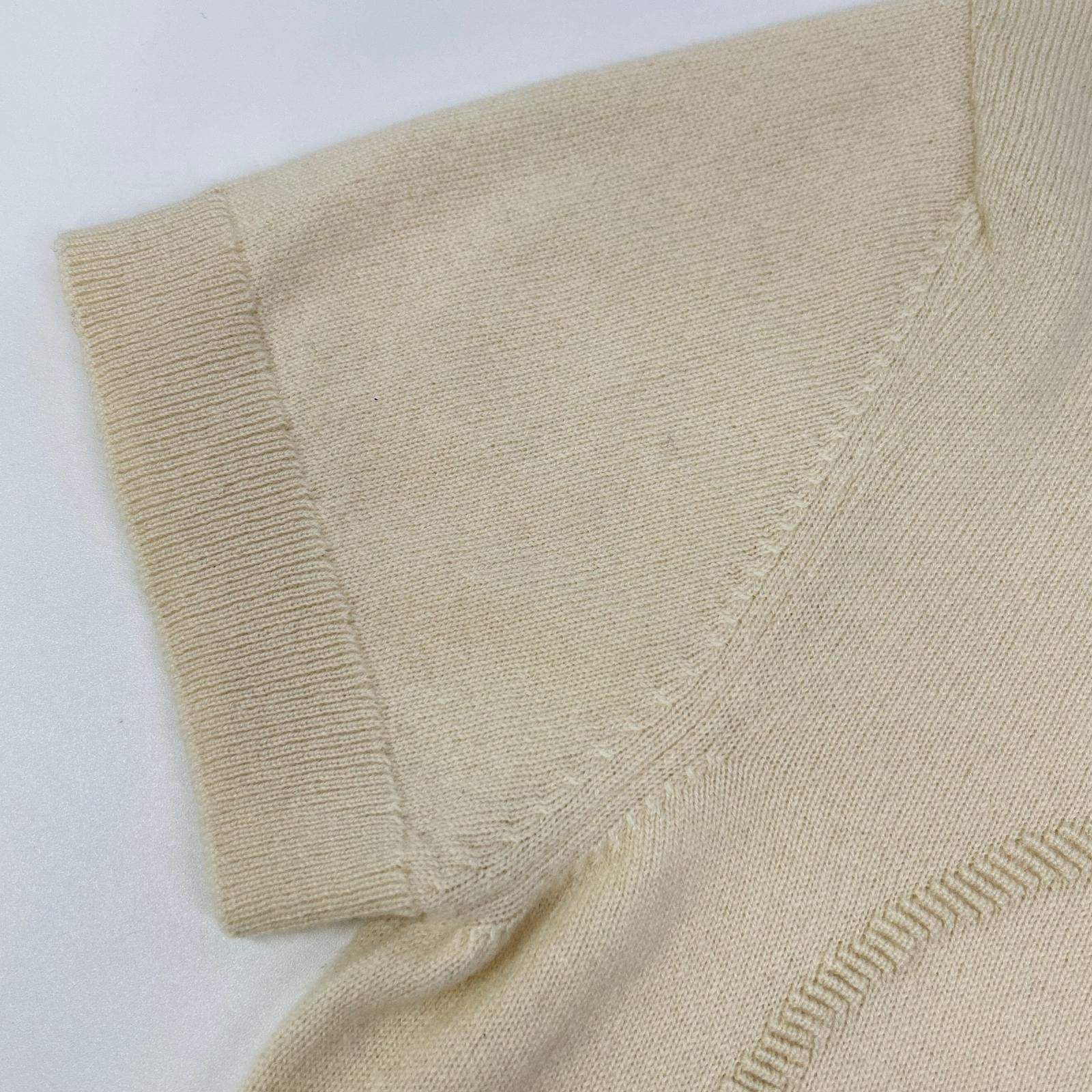 HERMES エルメス 2H2663D1 オフホワイト Hリフト カシミヤ 半袖ニット 