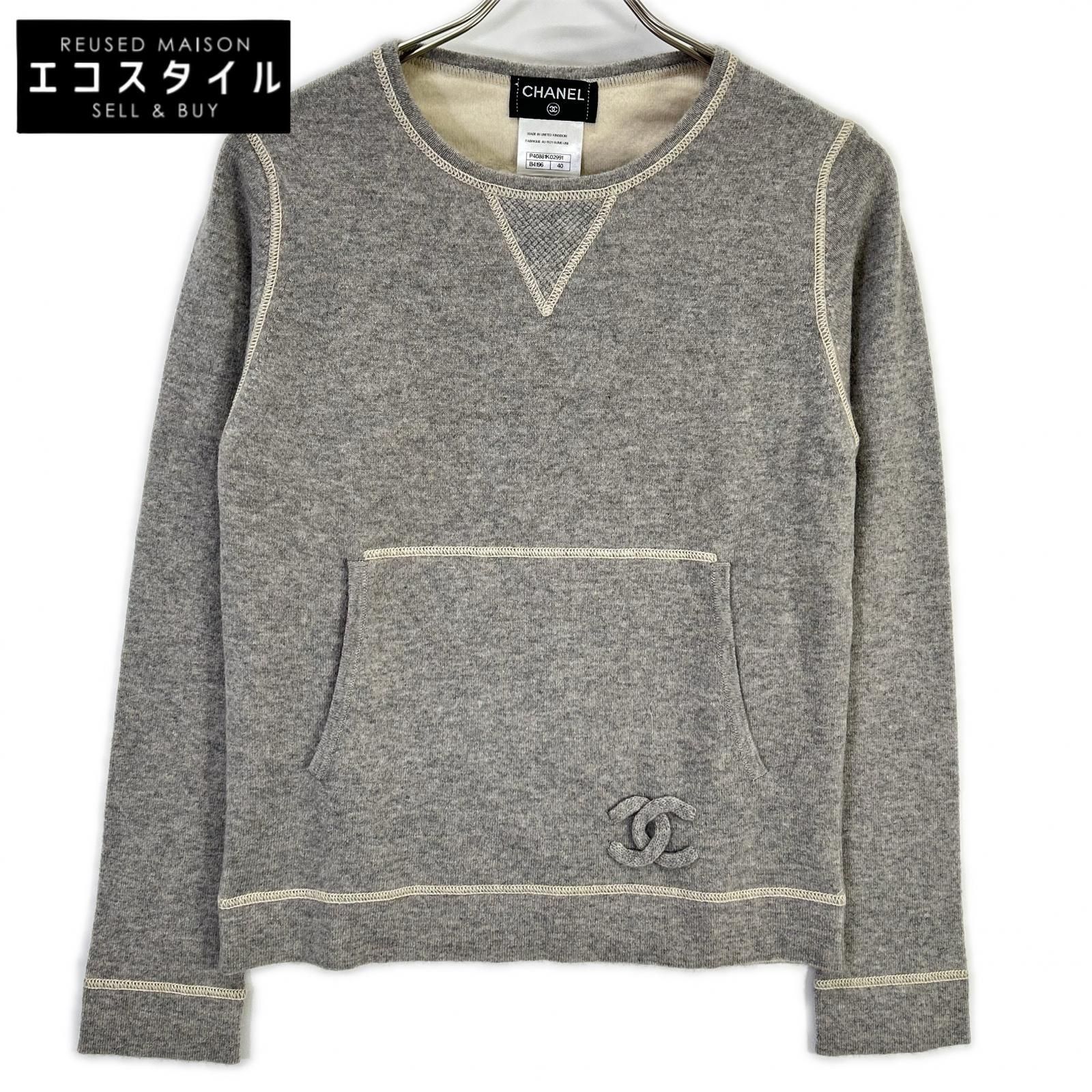 CHANEL　シャネル　P40881K02991 ココマーク カシミヤ ニットセーター　40