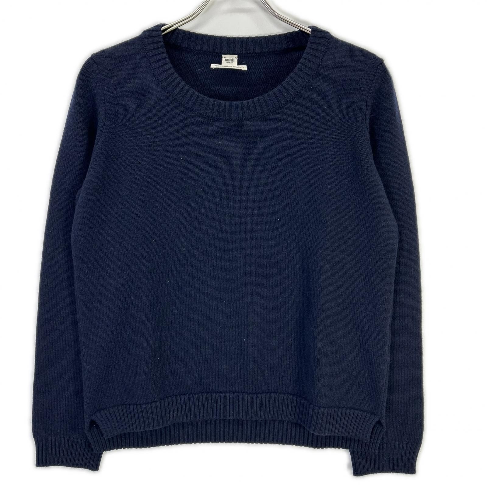 HERMES エルメス ルメール期 ネイビー カシミヤ ニットセーター 42