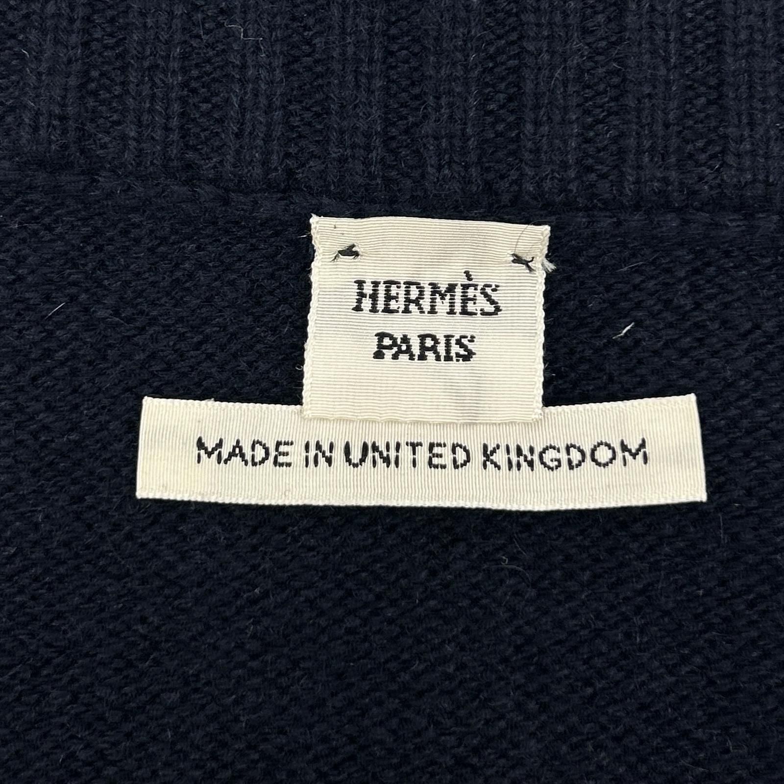 HERMES エルメス ルメール期 ネイビー カシミヤ ニットセーター 42 