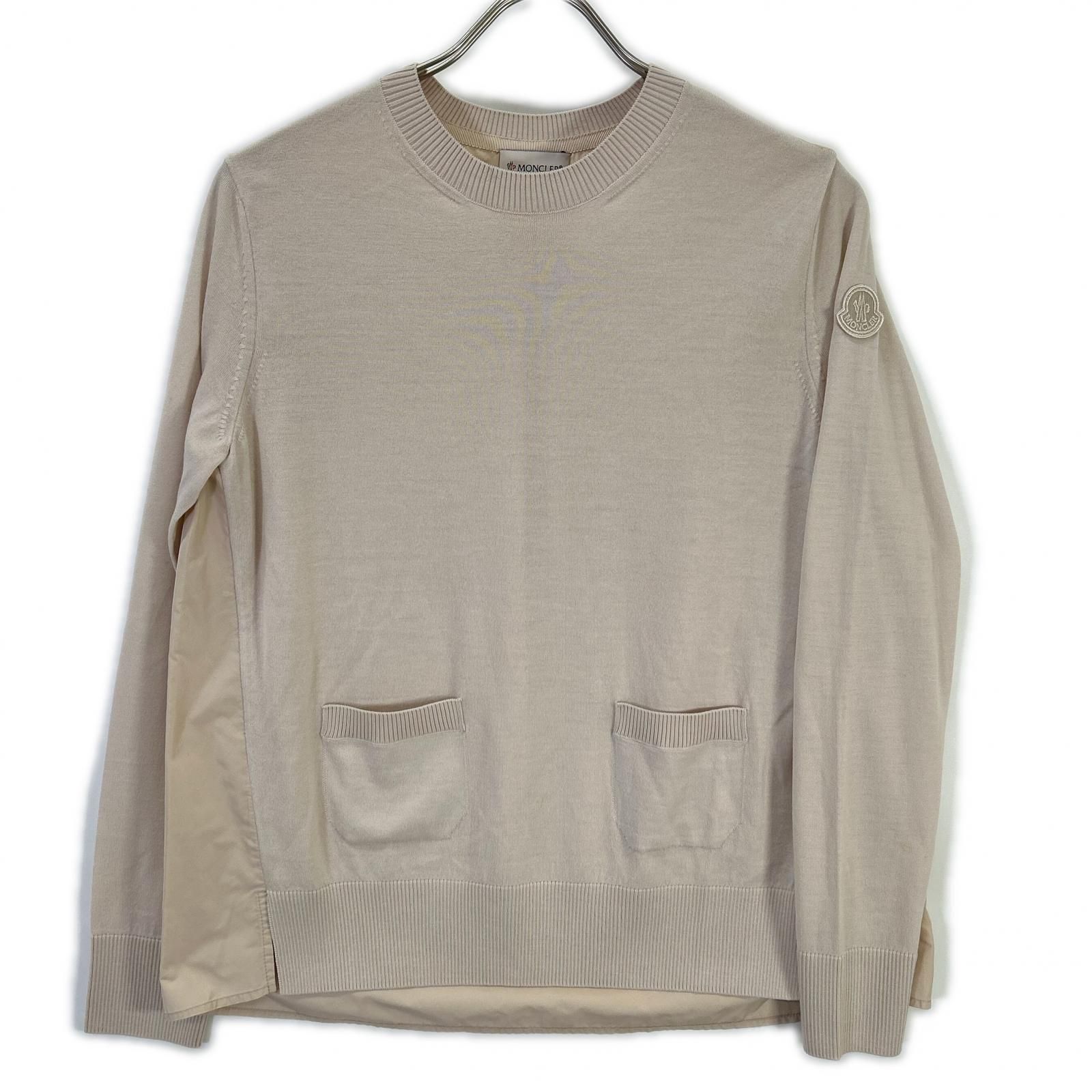 MONCLER モンクレール 22年製 GIROCOLLO TRICOT ナイロン切替 ニット S 