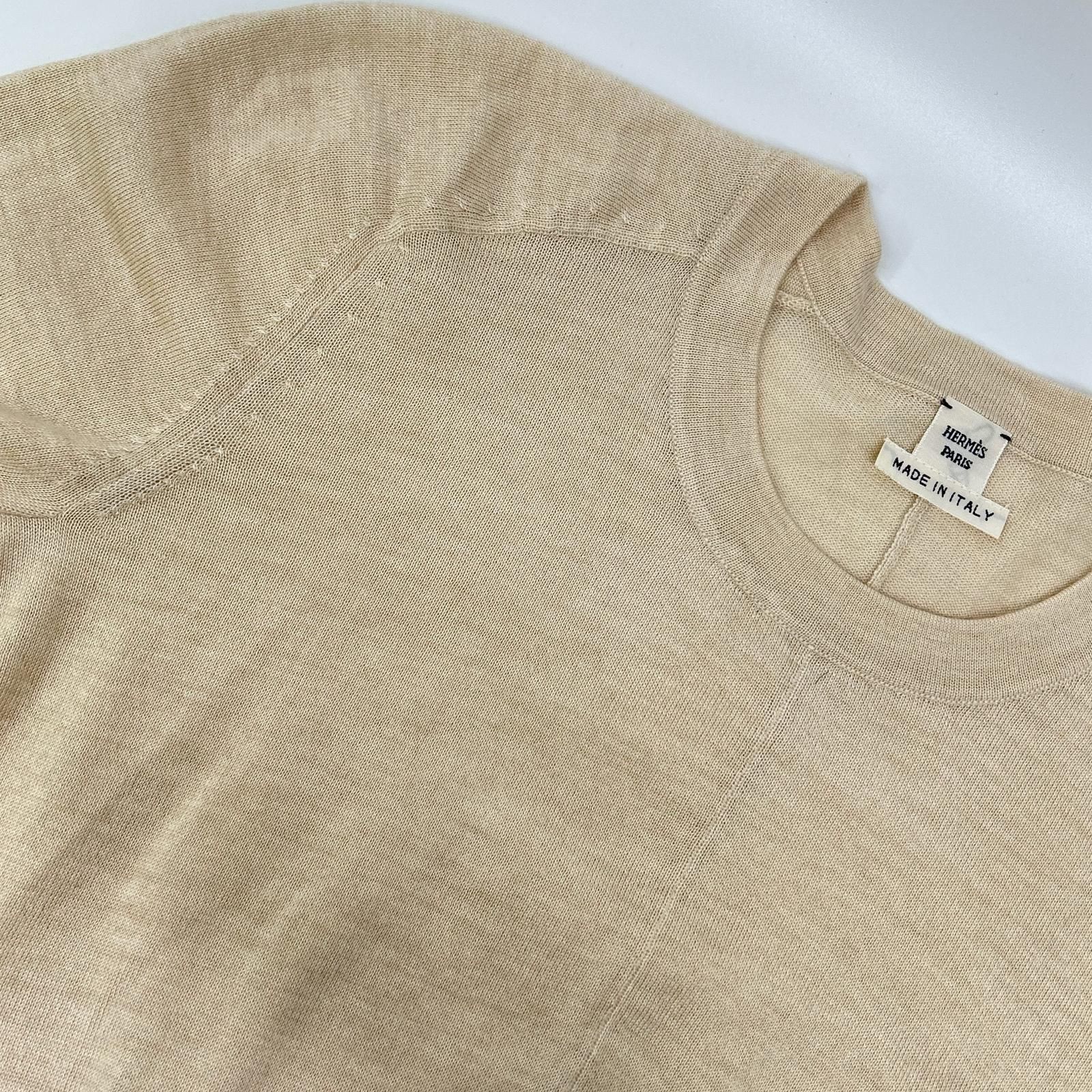 HERMES エルメス ベージュ カシミヤ×シルク ニットセーター 40 - メルカリ