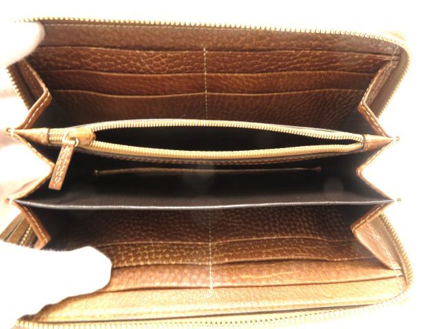 GUCCI グッチ バッグ バンブー グッチシマ ラウンド長財布 ブラウン