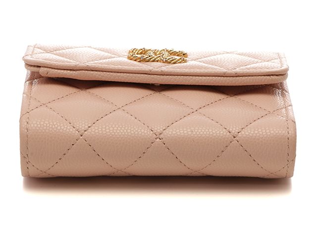 CHANEL シャネル 三つ折り財布 マトラッセ スモール ウォレット ピンク