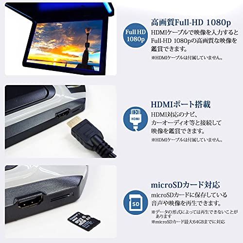 【F1230BH】 12.1インチ フリップダウンモニター LEDバックライト液晶 HDMI MicroSD対応 12V専用(沖縄・離島の方発送不可）) 077d1be7