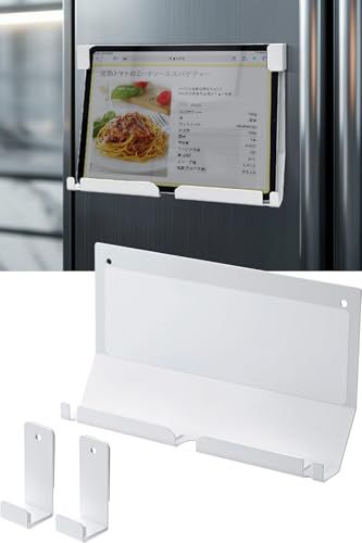 サンワダイレクト iPad・タブレット マグネットホルダー 7?12インチ対応 磁石/ネジ取付対応 ホワイトボード付き スマホ 壁掛け 冷蔵庫貼り付け タブレットホルダー ホワイト 100-MR212W(沖縄・離島の方発送不可）) 87bca115