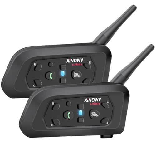Mihono バイクインカム 6Riders （2台セット） V6Pro昇級版 ツーリング 6人ペアリング 2人同時通話 Bluetooth インターコム 1200M 12時間通話 GPS/DSP機能搭載 イヤホンマイク付き 音楽聞く IP6 36993b8f