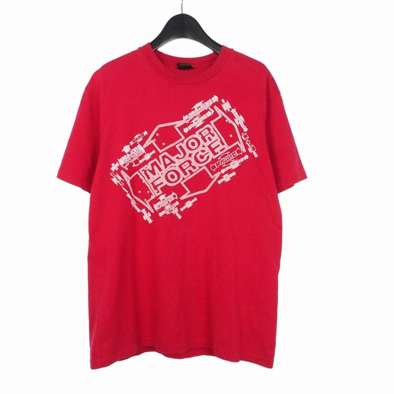メジャーフォース MAJOR FORCE 90s ロゴ プリント Tシャツ カットソー 半袖 M レッド 赤