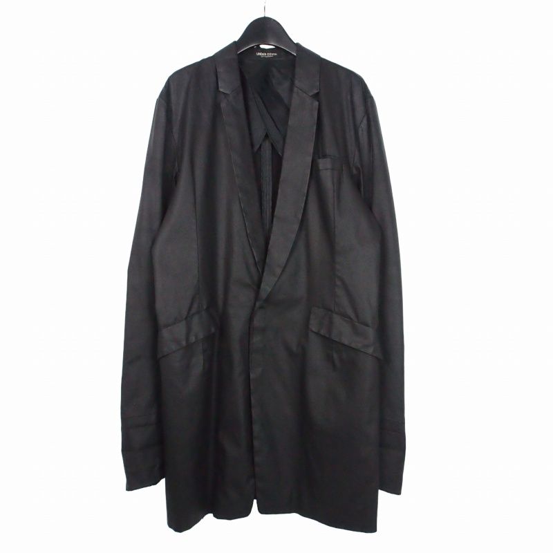 アンダーカバー UNDERCOVER 90S 96SS アーカイブ コーティング ロングテーラードジャケット ブレザー ブラック 黒 US-6C-JK-05