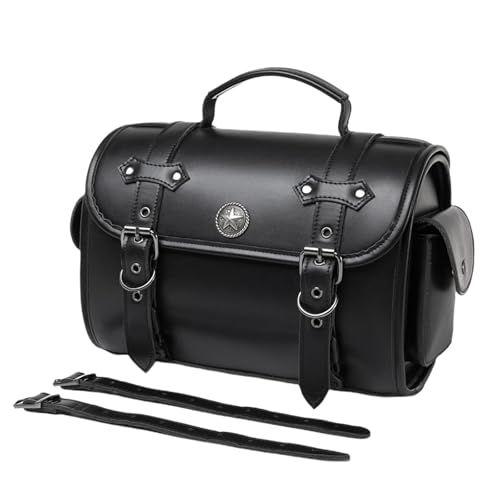 バイク サイドバッグ ツーリングバッグ 工具収納 小物入れ 汎用 サドルバッグ PUレザー EVA素材 9L 大容量 マグネットポケット付き 取付簡単 ブラック 左右対応ts 5d1b727a