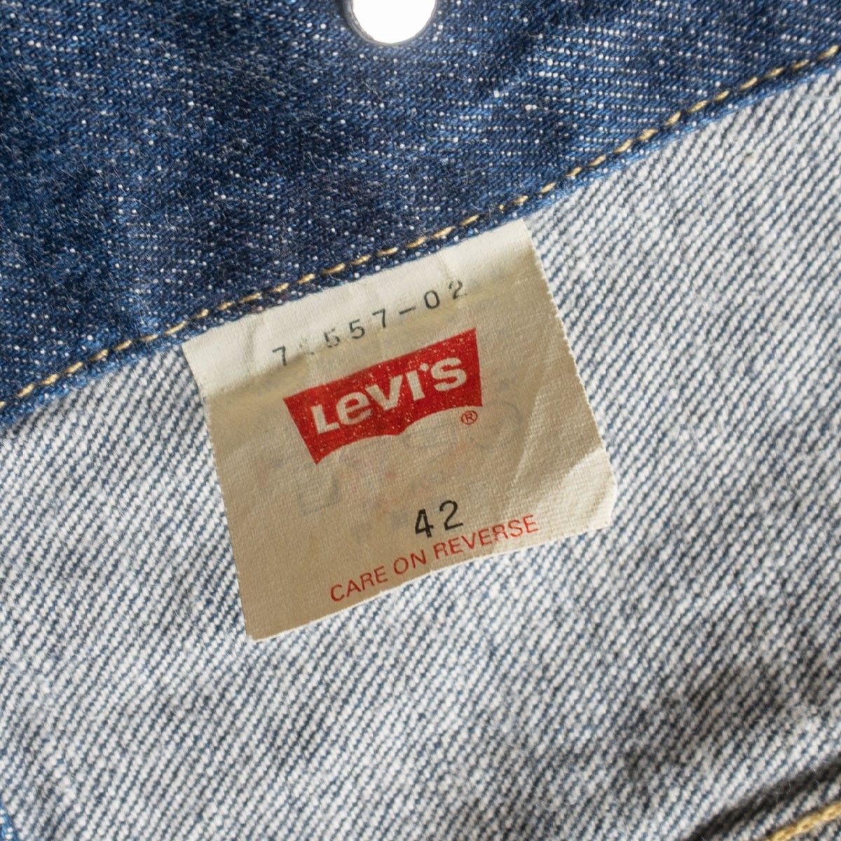 雰囲気抜群/濃紺】 LEVI'S【557 ビッグE デニムジャケット】42 サード