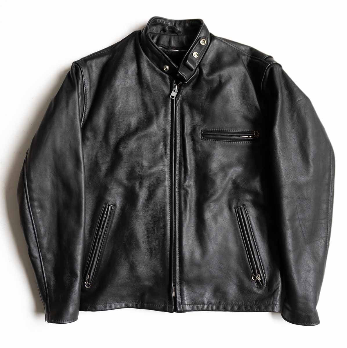 【美品/ビッグサイズ】SCHOTT【641/シングルライダースジャケット】42 ボアライナー付き レザー アメリカ製 ショット 26050703
