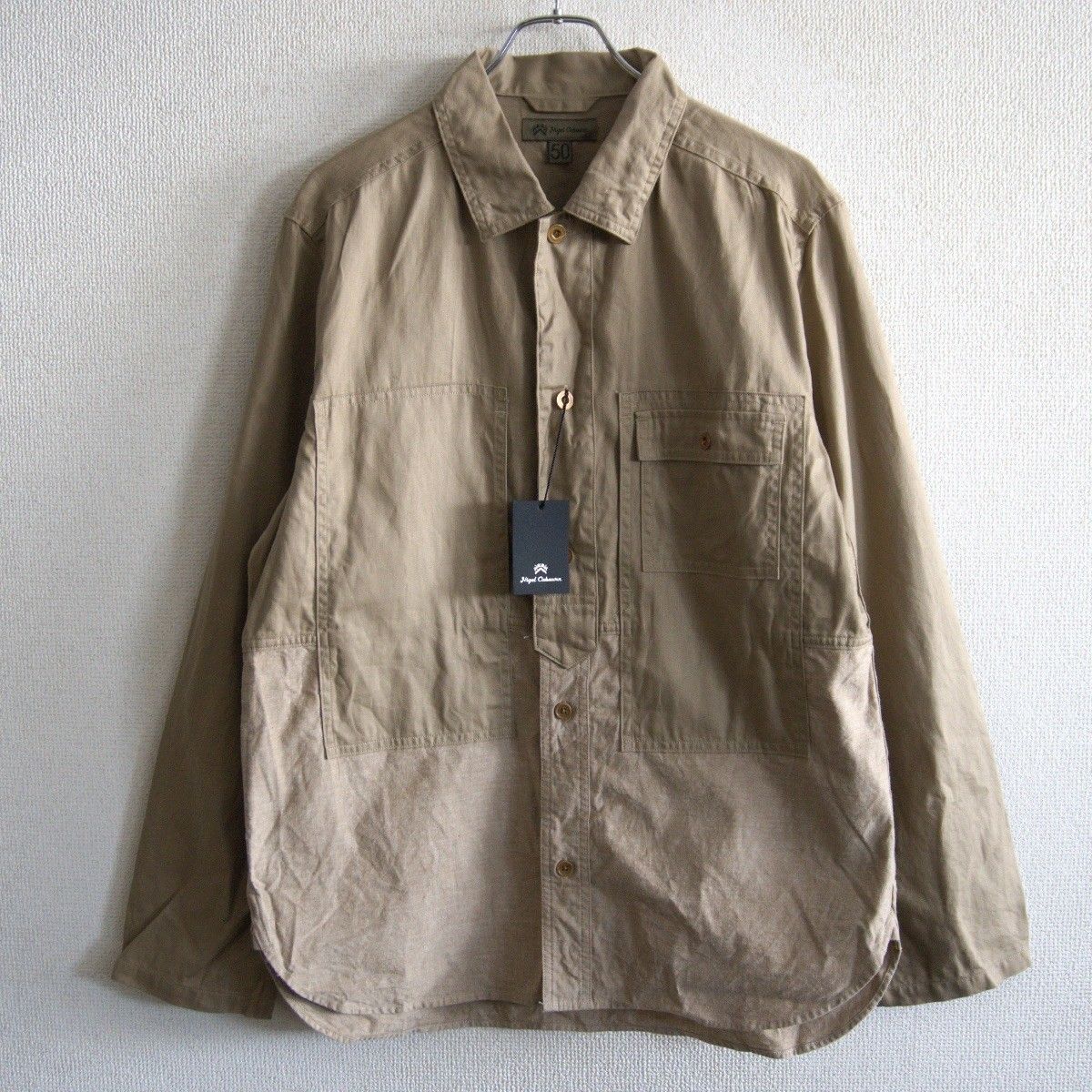 【タグ付き未使用品/ビッグサイズ】NIGEL CABOURN 【UTILITY SHIRTS】50 コットン リネン シャツ ナイジェルケーボン 26050705