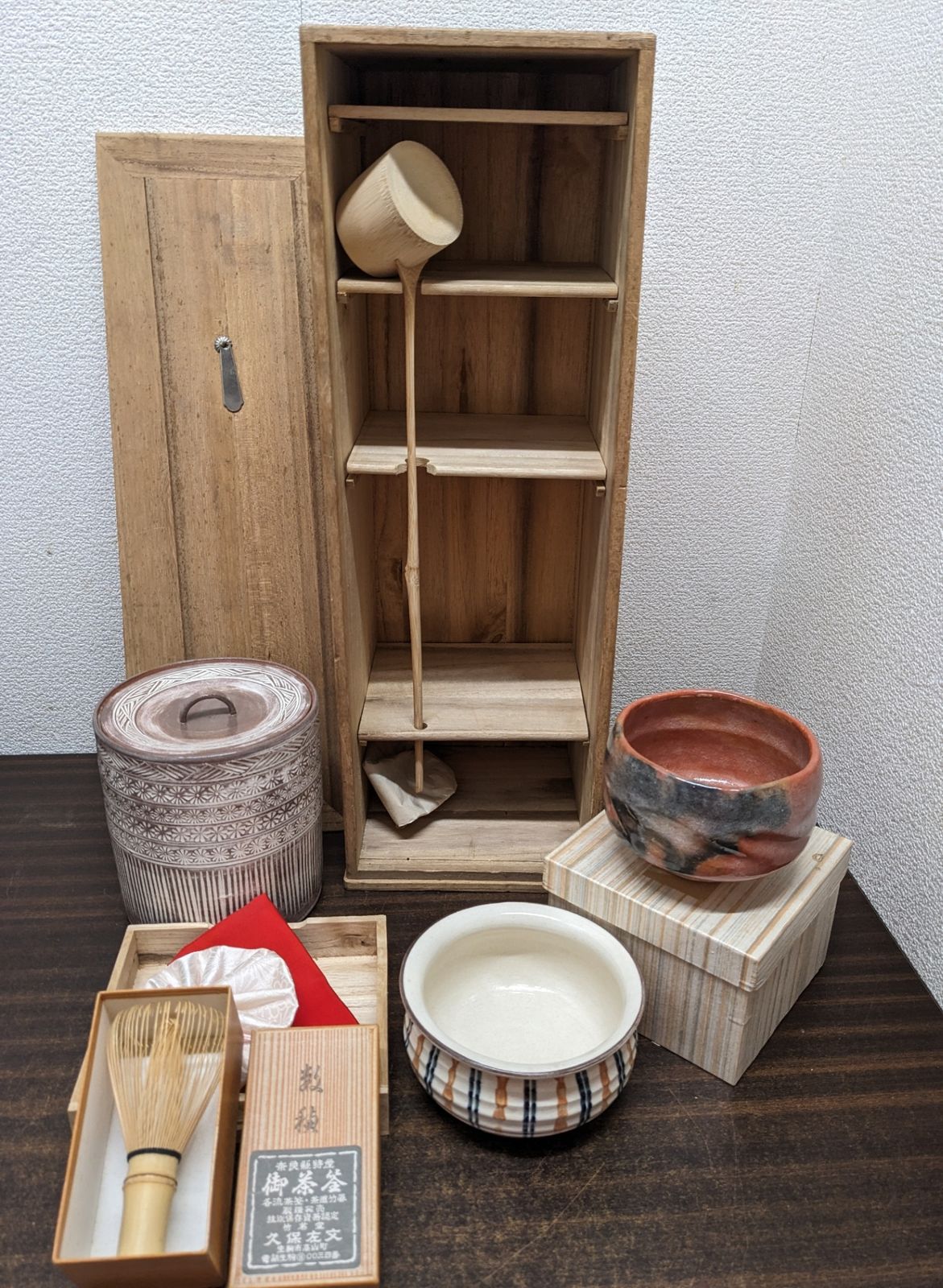 美品◎ 茶道具一式 点前道具 茶碗 大野九行 水指 抹茶碗 茶筅