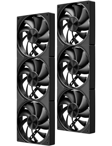 upHere PCケースファン 360mm 連結型 pc冷却 4ピン デイジーチェーン対応 静音 PWM 600-1650RPM DC12V cpuファン120mm6本 黒い2本【U3K6】ma fc4b9968