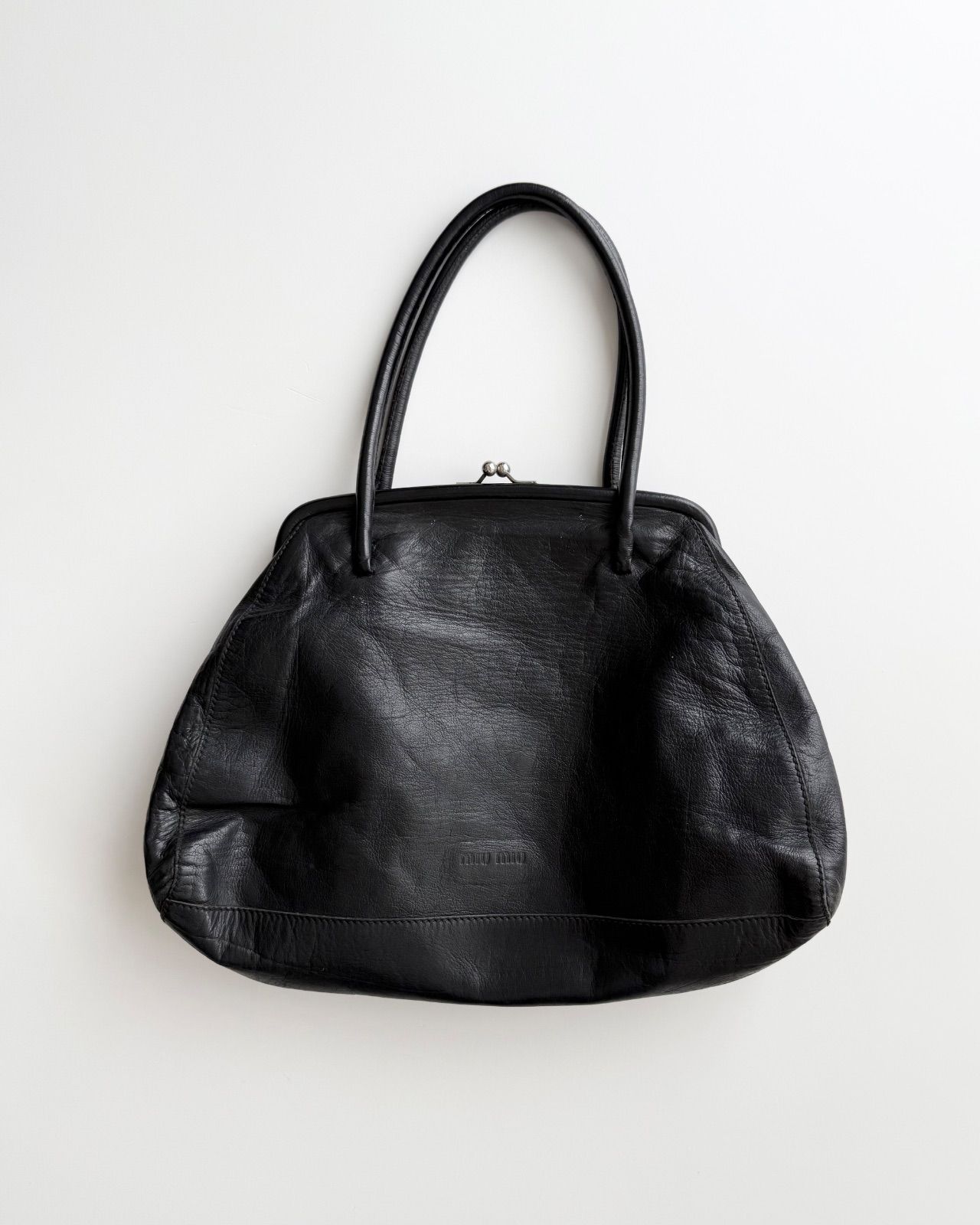 2000s MIU MIU LEATHER SHOULDER BAG ミュウミュウ　2000年　archive アーカイブ　レザー　ハンドバッグ　がま口　ショルダーバッグ　00s バッグ