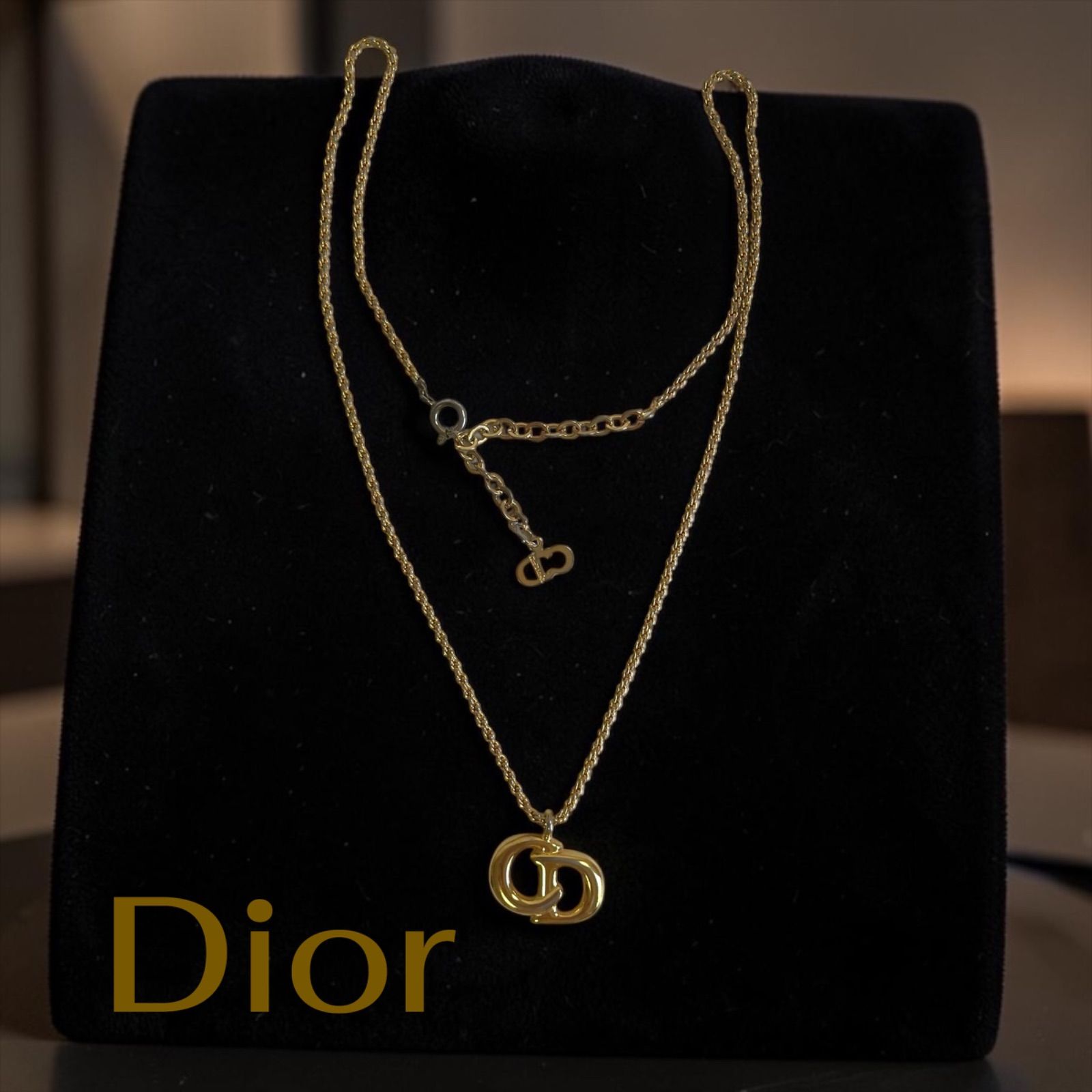 Christian Dior CDロゴ ネックレス ゴールドカラー - メルカリ