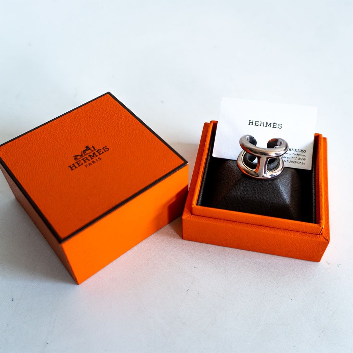 【最高級】 HERMES 【オスモズ GM リング】 49 エルメス シルバー 925 9号 25090752