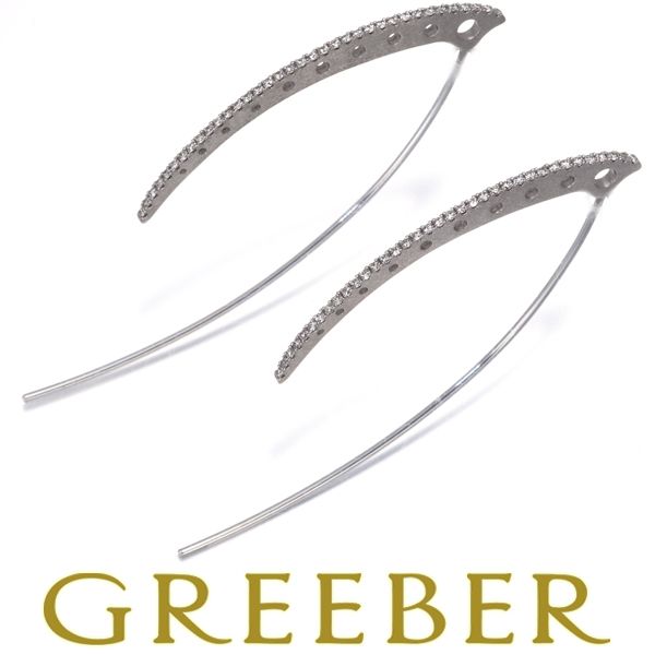イーノス ピアス ダイヤ ダイヤモンド 0.18ct/0.18ct フック K18WG #194001
