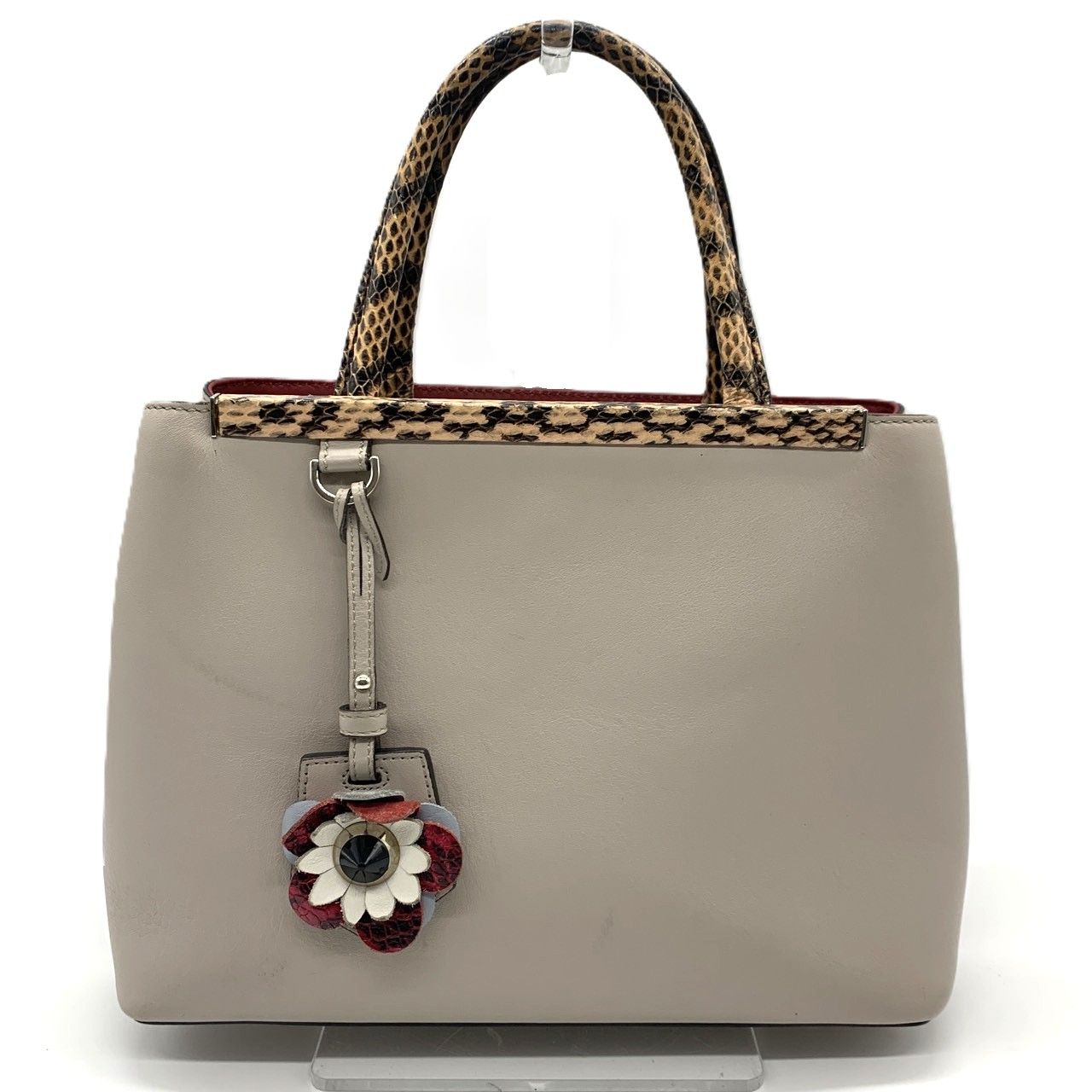 フェンディ プチトゥージュール ハンドバッグ ショルダーバッグ 2WAY ベージュ系 レザー レディース 8BH253 FENDI ABランク 中古