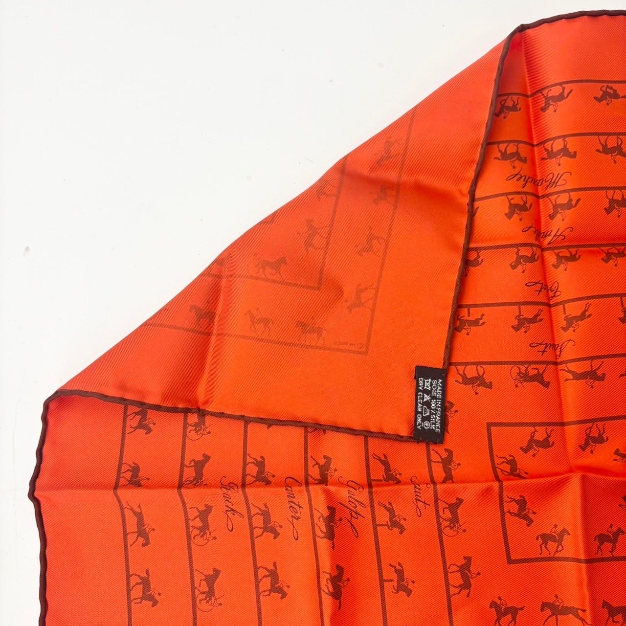 エルメス スカーフ カレ45 SAUT GALOP CANTER RACK SILK100% 2227