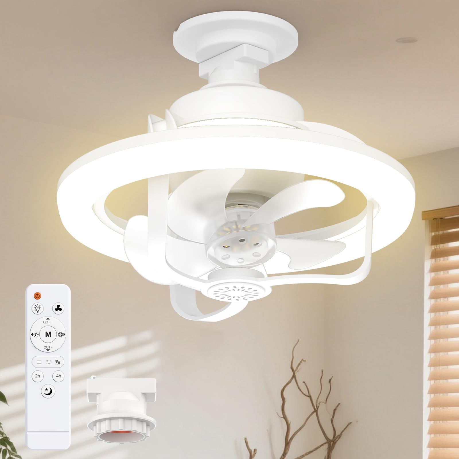 シーリングファンライト LED ファン付き照明 小型 【香り/蚊よけ対応・360°回転】36W 150W相当 4000LM E26口金 首振り 循環/指向性送風モ一ド DCモーター 無階段調色調光 3階段風量調整 2/4Hタイマー機能 6-8 1b77edec