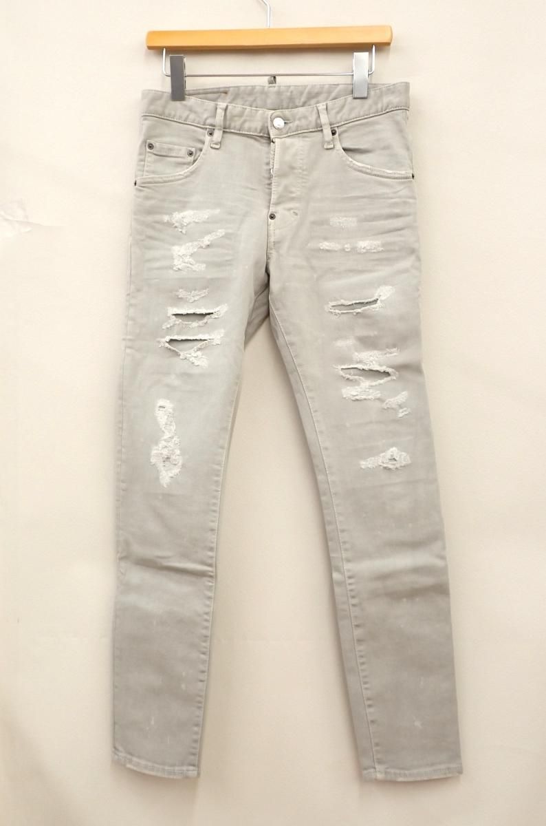 ★7599☆DSQUARED2 ディースクエアード S71LB0886 S30733 Skater Jeans スケーター クラッシュ加工 ダメージデニム　44