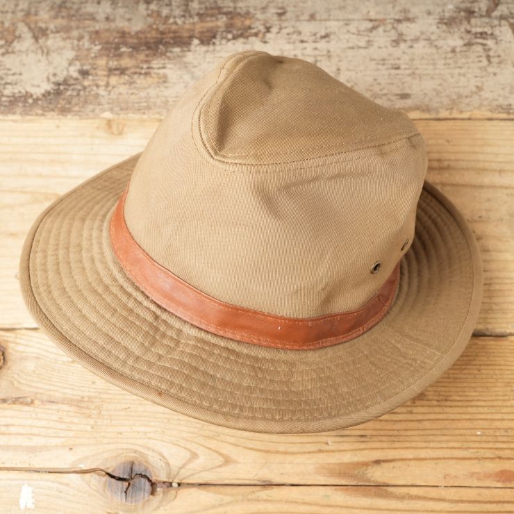 USA DORFMAN PACIFIC CO. DPC コットンサファリハット 帽子 ライトブラウン X-LARGE アメリカ古着　011426aw121