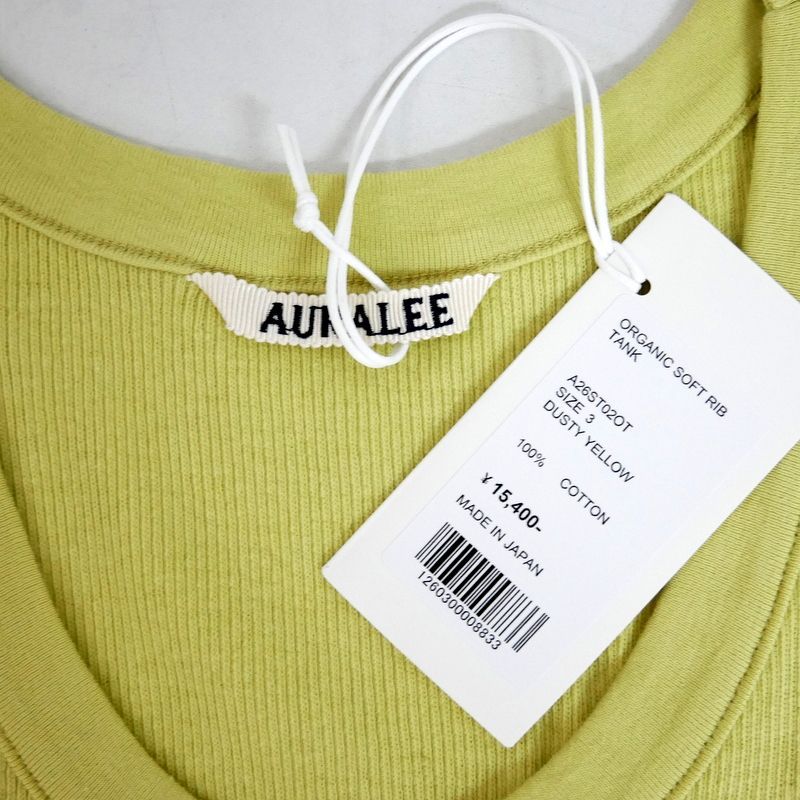 AURALEE オーラリー 国内正規 26SS ORGANIC SOFT RIB TANK