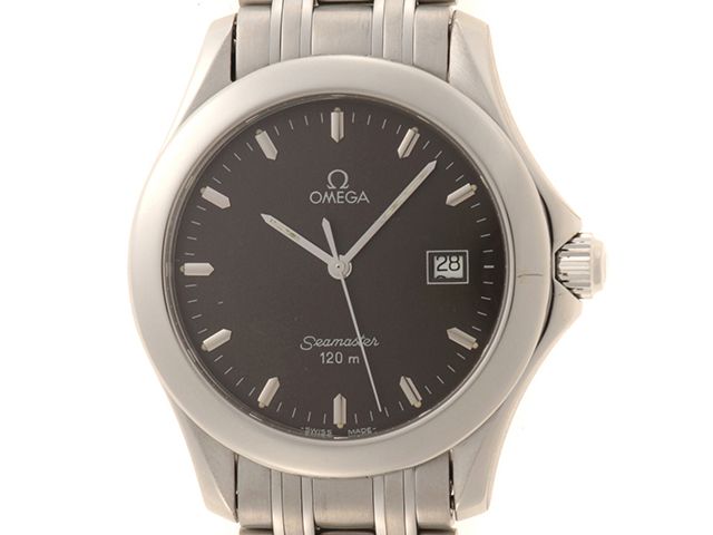OMEGA オメガ ウォッチ シーマスター120m 時計 腕時計 ステンレス ブラック クオーツ ボーイズ【中古】471
