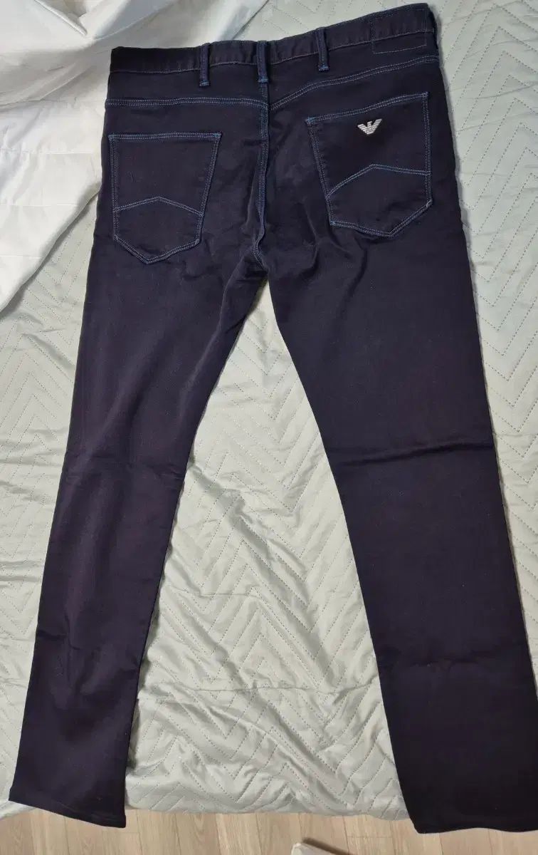 EMPORIO ARMANI フリース パンツ W33 青 スキニーフィット