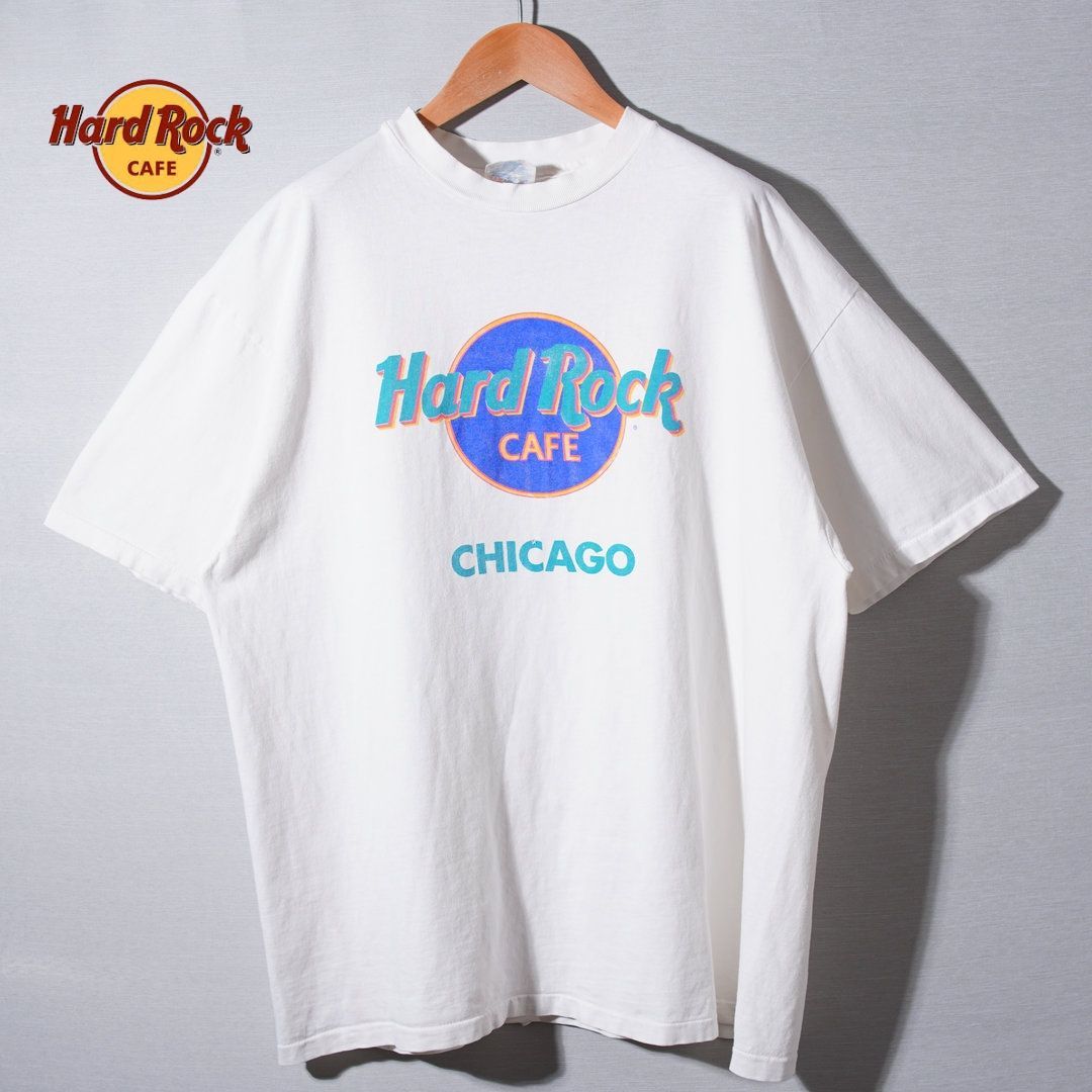 90s USA製 ハードロックカフェ Hard Rock Cafe Tシャツ XL ホワイト 