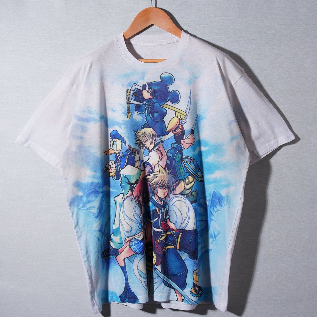キングダムハーツ KINGDOM HEARTS Tシャツ XL ホワイト ブルー
