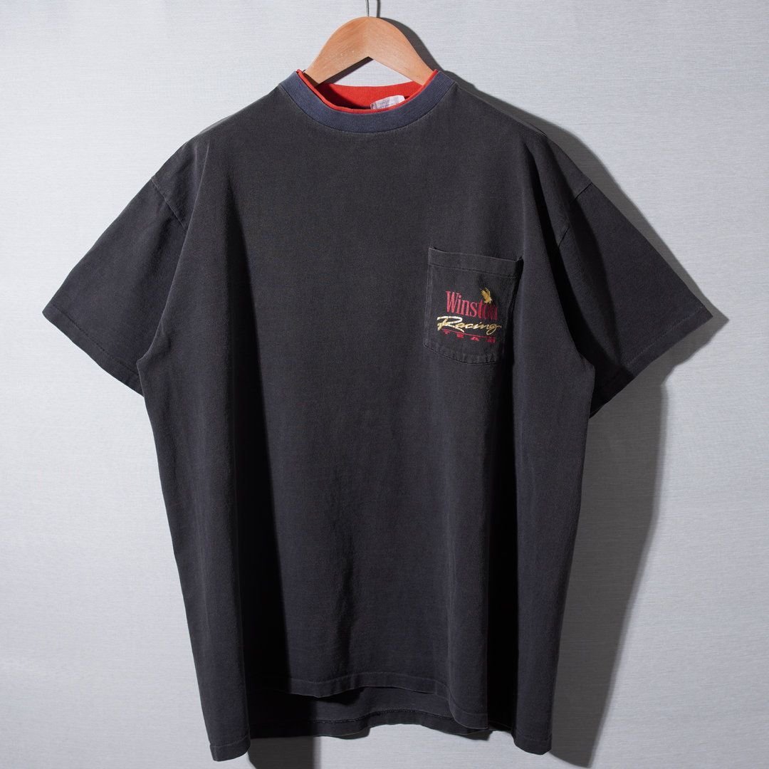 90s USA製 ヴィンテージ Tシャツ XL ブラック レッド ウィンストン