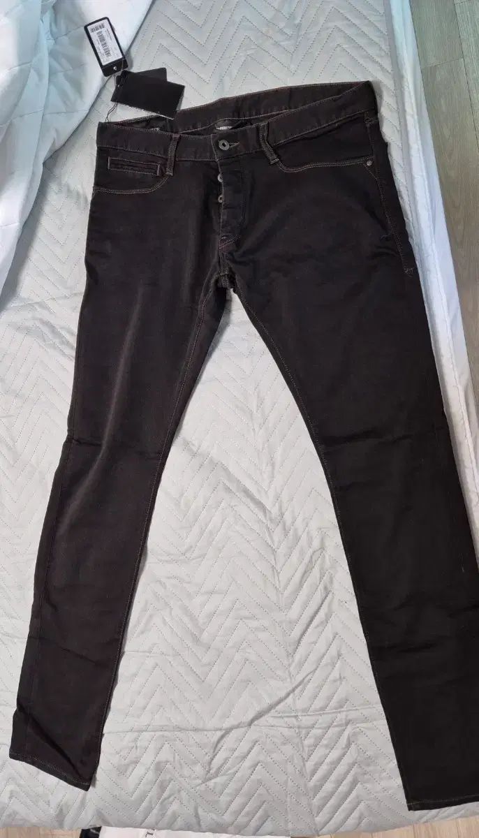 Emporio armani denim fleece ブラウン W34 スキニーフィット