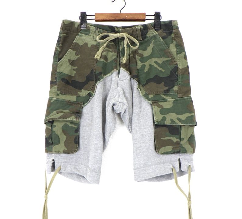 グレッグローレン GREG LAUREN 【 CARGO SHORT 】 スウェット 切り替え カモフラ カーゴ ショーツ　50658 21,300円