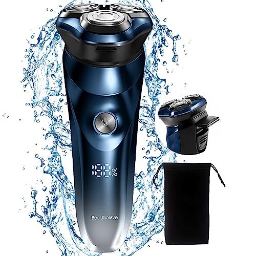 シェーバーメンズ 電気シェーバー ひげそり 電動 メンズシェーバー 電動シェーバー 3枚刃 回転式 深剃り 髭剃り 1時間急速充電 トリマー付き IPX7防水 お風呂剃り可 乾湿両用 USB充電式 LCDディスプレイ表示 残り使用時間表示 ロ 1e0e6ebc