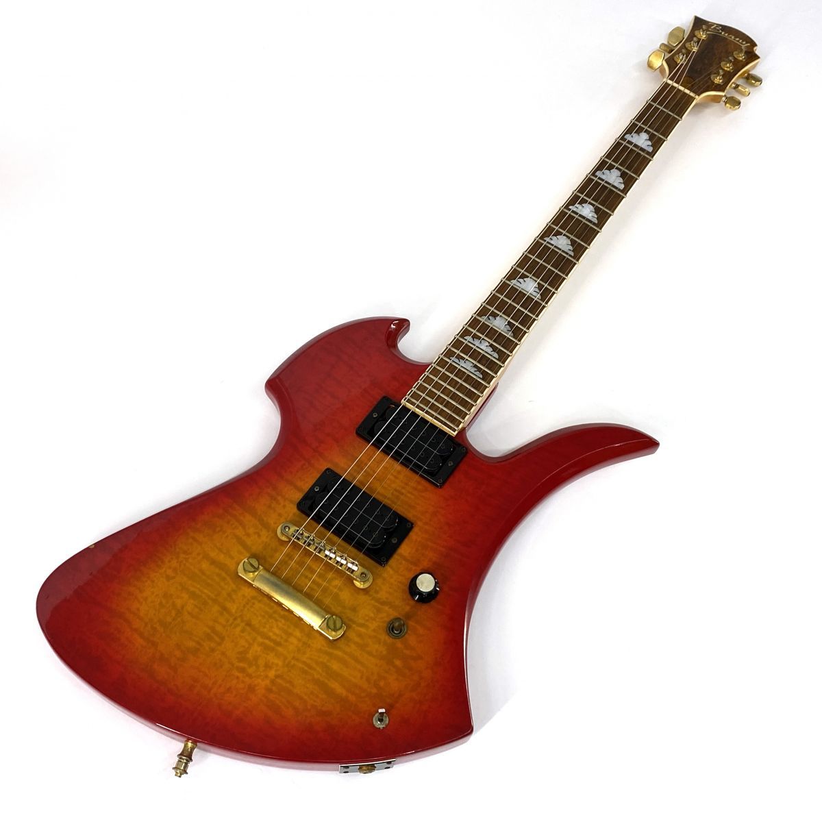 Burny バーニー MG-80X サンバースト X JAPAN hide モッキンバード 変形タイプ エレキギター ※中古