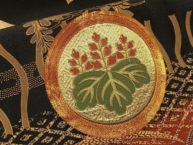平和屋着物□豪華黒留袖 作家物 駒刺繍 こぼれ松葉花蝶文 金銀彩 正絹