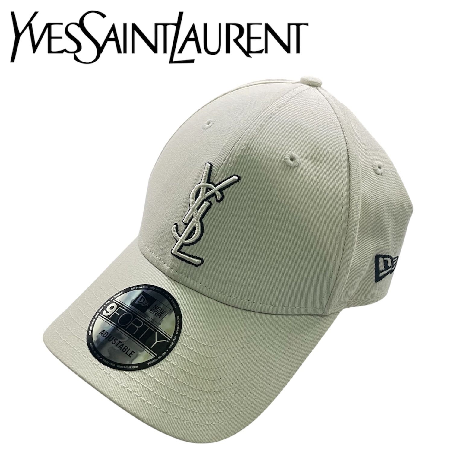 Yves Saint Laurent イヴサンローラン ニューエラ YSL モノグラム キャップ ECRU ホワイト アイボリーメンズ レディース 男女兼用 帽子 ロゴ