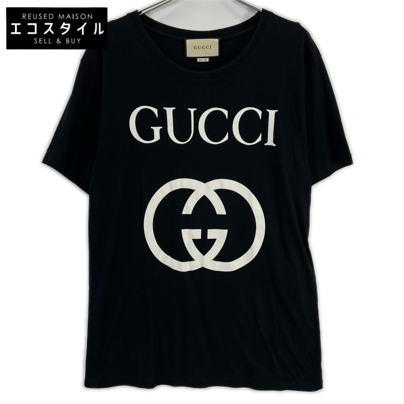 GUCCI グッチ 493117 ブラック GG インターロッキング Tシャツ M 