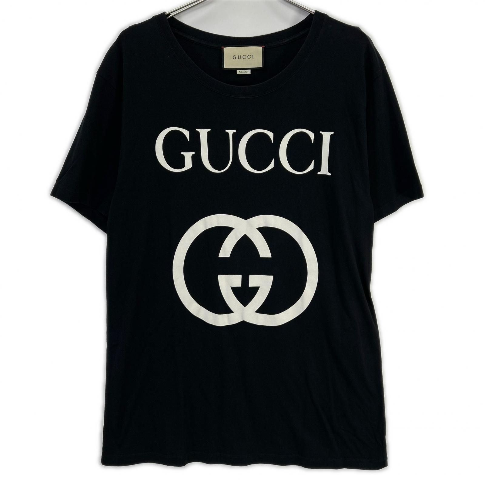 GUCCI グッチ 493117 ブラック GG インターロッキング Tシャツ M 