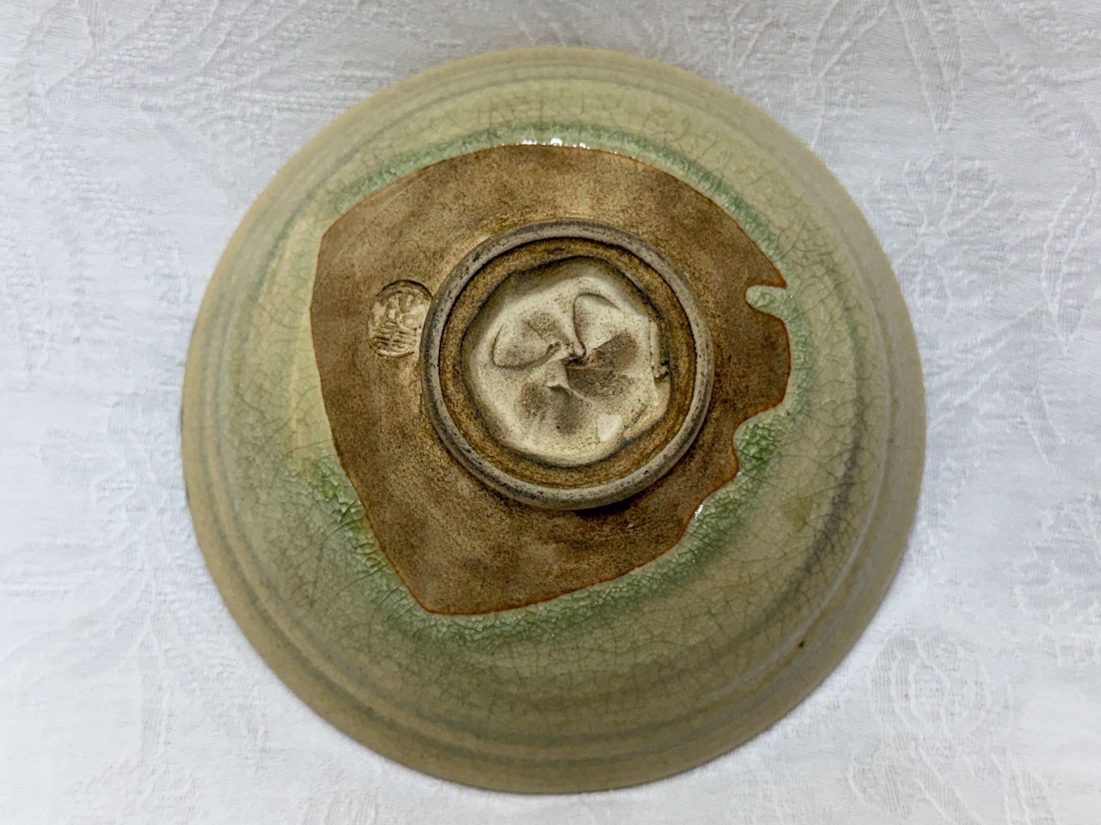 D62 寿山 御深井 茶碗 平茶碗 共箱 茶道具 時代物 古美術品 骨董品