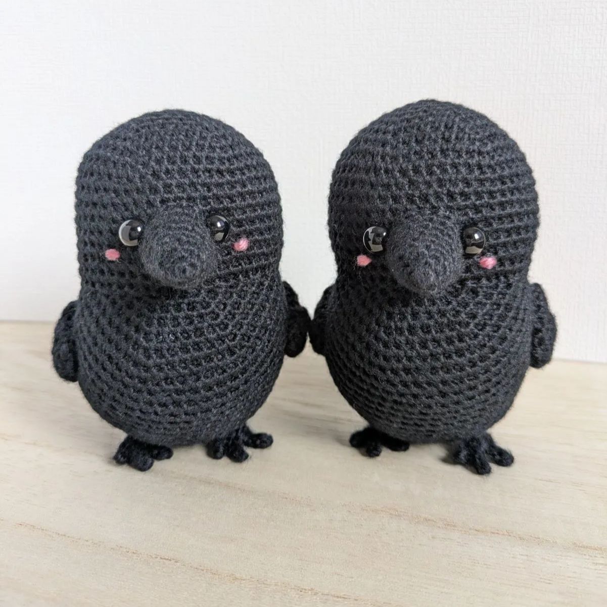 あみぐるみ　とり　カラス　大　リクエスト品　置物　ハンドメイド