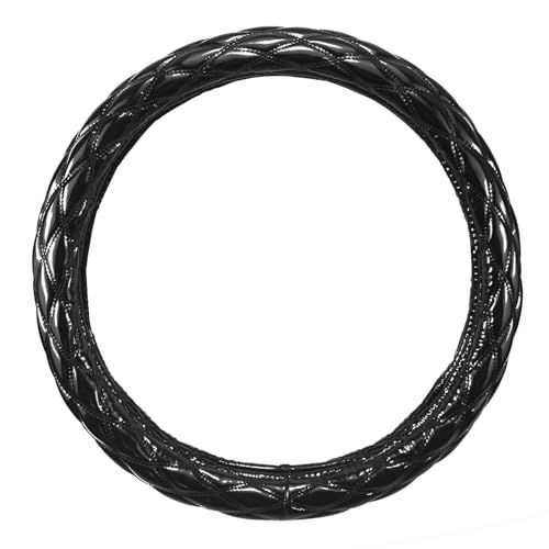 ZATOOTO 極太 ハンドルカバー トラック 2HS(45~46cm) ダブルステッチ 握り感 汚れ防止 トラック用品 ステアリングカバー 柔らかい 快適 デザイン感 艶あり ブラックxブラック LY35-Bas 316bb972