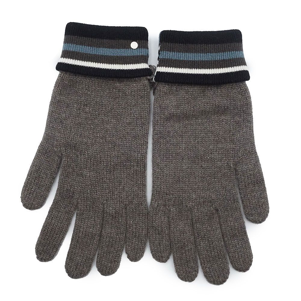 HERMES エルメス カシミヤ ニット手袋 グローブ L エルメス Hツイスト ニット カシミヤ 100％ グリ グレー 手袋 グローブ